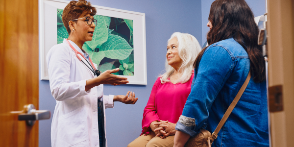 Three women in doctor office