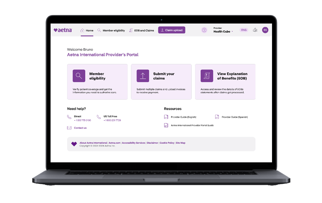 The provider portal displayed in a laptop.