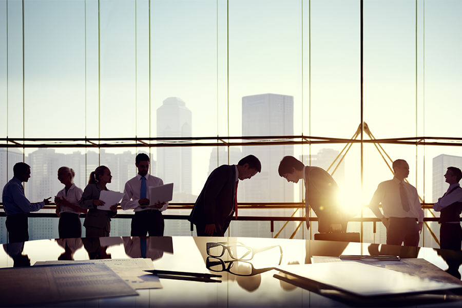 Colleagues in a conference