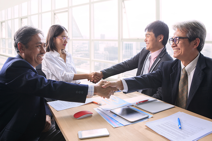 Colleagues in a conference